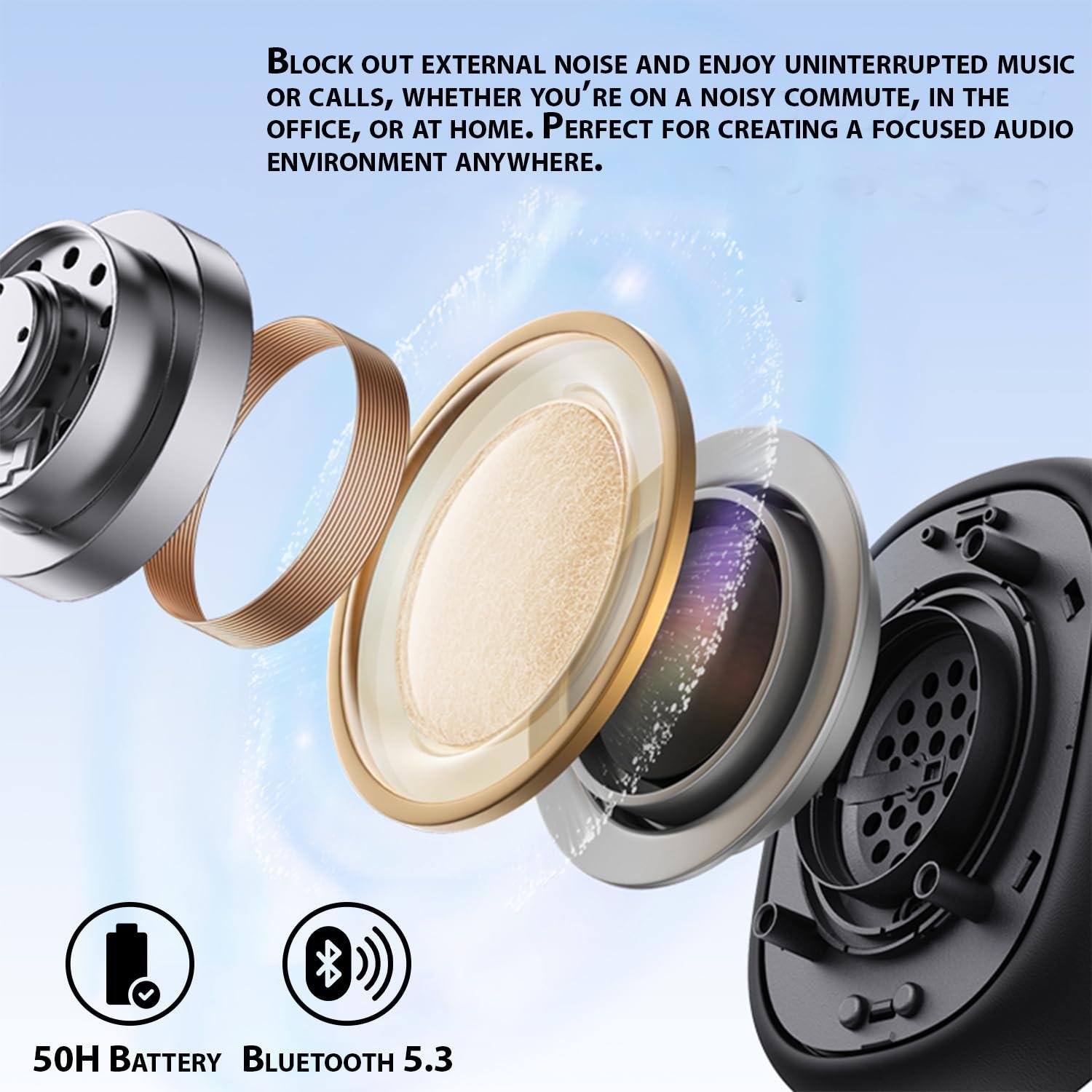Remax Mena Headset Blissful Series Active Noise-Canceling Music, Dual-Mic, Wireless 5.3 for Quick Connection, Transmission Distance 10M,Charging Case Battery 1000mAh