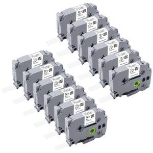 Limitless Label Maker Tape Compatible Tape Replacement for Brother P-Touch TZe-131 TZ-131 Label Tape 12mm 0.47 Inch, Black on Clear for P-Touch PT-D210 PT-H110 PT-D400 (Black on White, 12-Pack)
