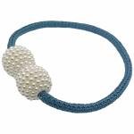 Limitless 2 PCS Magnetic Pearl Curtain Buckle Magnetic European Style Decorative Weave Rope Curtain Rings & Buckles Holder for Window Sheer Blackout Draperies, Braided Straps Ball Buckles, (Blue)