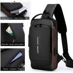 Limitless Men's Sling Shoulder Backpack USB Charging Sport Sling Anti-Theft Shoulder Bag, Waterproof Crossbody Bags Chest Daypack for Hiking Cycling Travelling Outdoor (Black)
