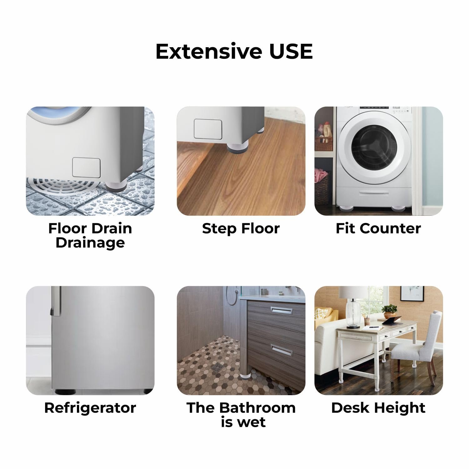 Limitless Washing Machine Feet Pads, 4Pcs Anti Vibration Feet Pads Rubber Mat, Anti-Slip Washer Universal Washing Machine for Refrigerator, Furniture, Support Dampers, Stand