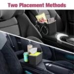 Limitless Car Armrest Storage Box with 2 Coffee Cup Water Drink Holder, Tissue Box holder, Paper Towel, Cell Phone |Black
