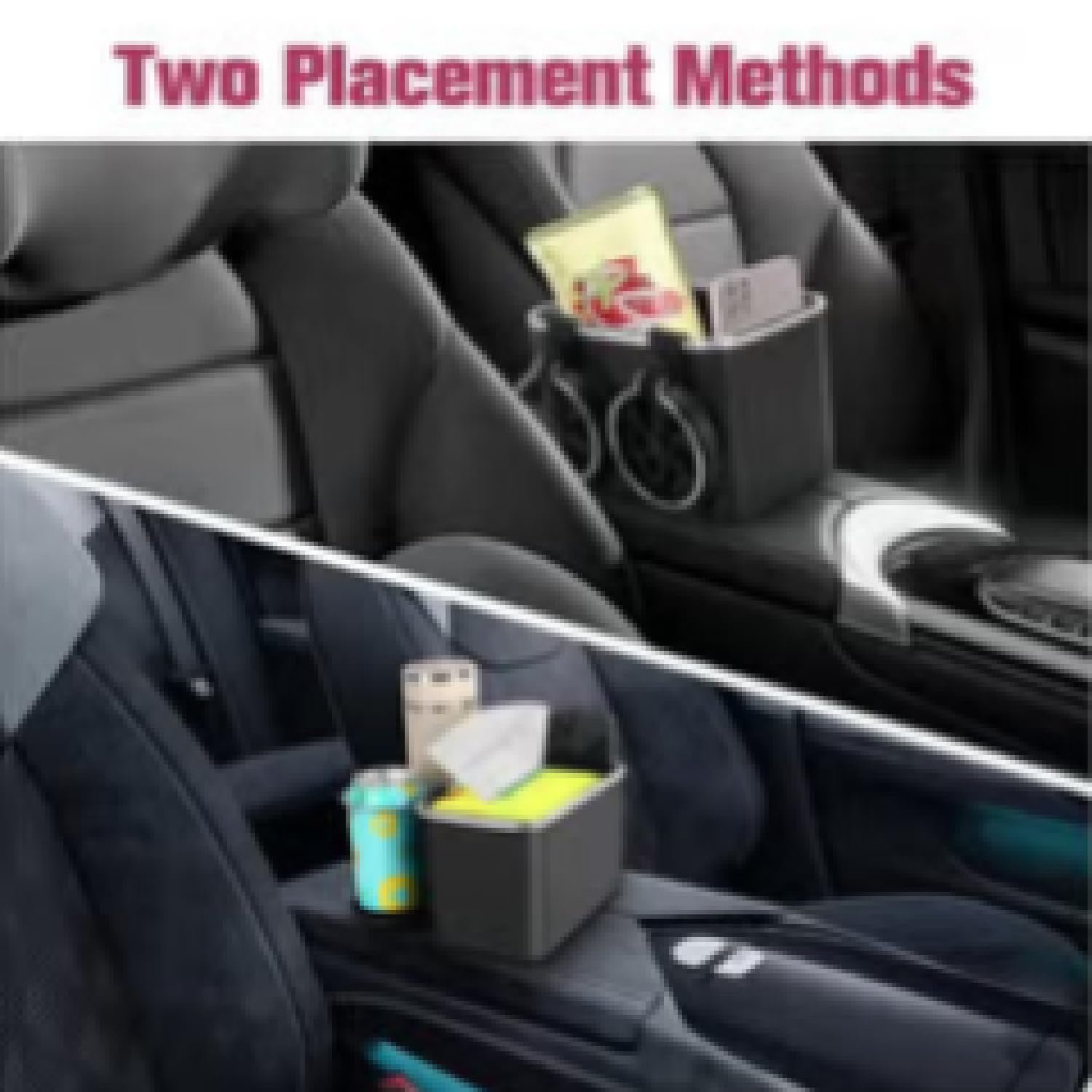 Limitless Car Armrest Storage Box with 2 Coffee Cup Water Drink Holder, Tissue Box holder, Paper Towel, Cell Phone |Black
