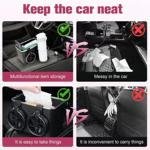 Limitless Car Armrest Storage Box with 2 Coffee Cup Water Drink Holder, Tissue Box holder, Paper Towel, Cell Phone |Black