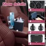 Limitless Car Armrest Storage Box with 2 Coffee Cup Water Drink Holder, Tissue Box holder, Paper Towel, Cell Phone |Black
