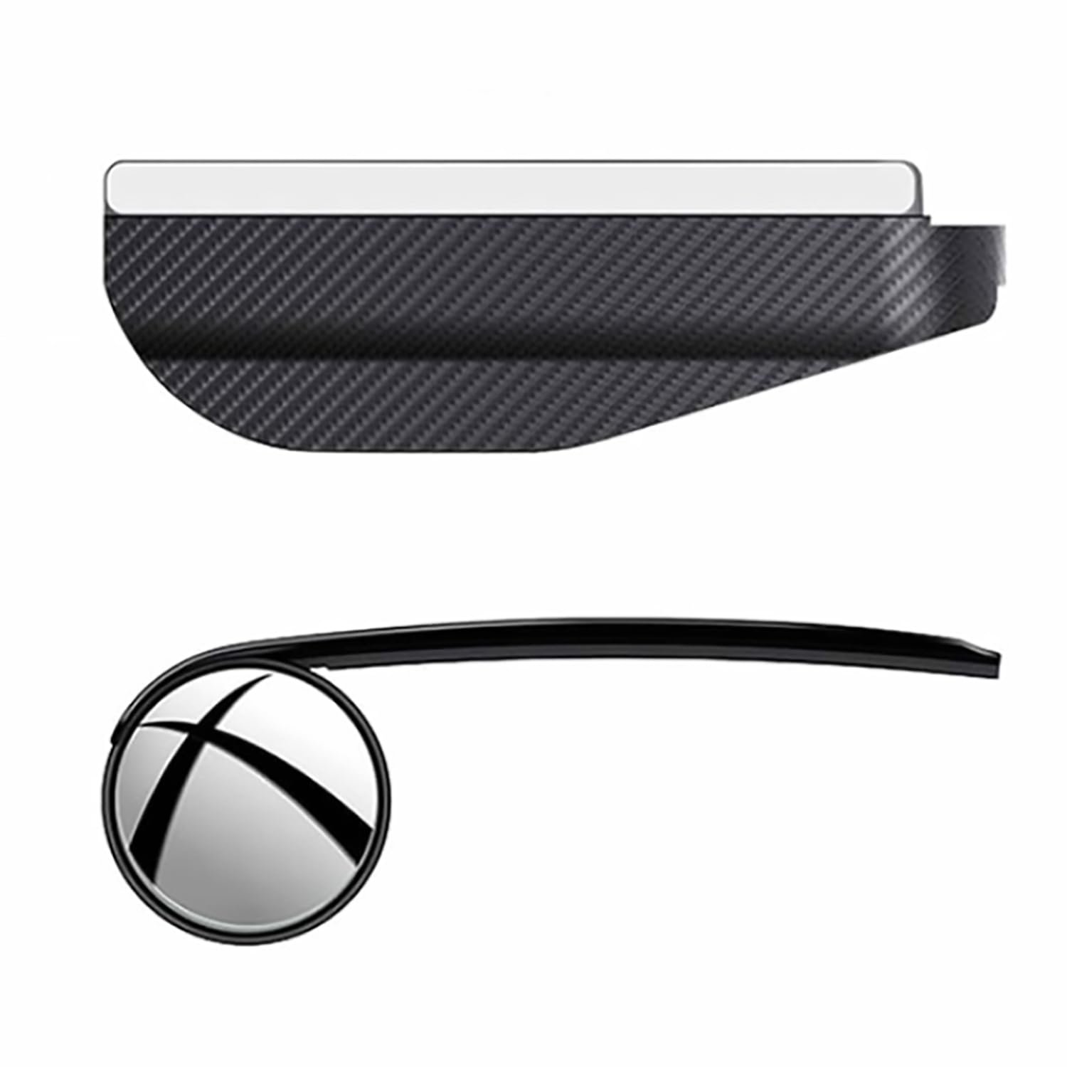 Limitless Car Blind Spot Rearview Mirror 2 PCS, Adjustable Expanded, Carbon Fiber, Rain Eyebrow Reflective Protection Shield, Black