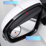 Limitless Car Blind Spot Rearview Mirror 2 PCS, Adjustable Expanded, Carbon Fiber, Rain Eyebrow Reflective Protection Shield, Black