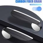 Limitless Car Blind Spot Rearview Mirror 2 PCS, Adjustable Expanded, Carbon Fiber, Rain Eyebrow Reflective Protection Shield, Black