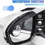 Limitless Car Blind Spot Rearview Mirror 2 PCS, Adjustable Expanded, Carbon Fiber, Rain Eyebrow Reflective Protection Shield, Black