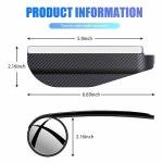 Limitless Car Blind Spot Rearview Mirror 2 PCS, Adjustable Expanded, Carbon Fiber, Rain Eyebrow Reflective Protection Shield, Black