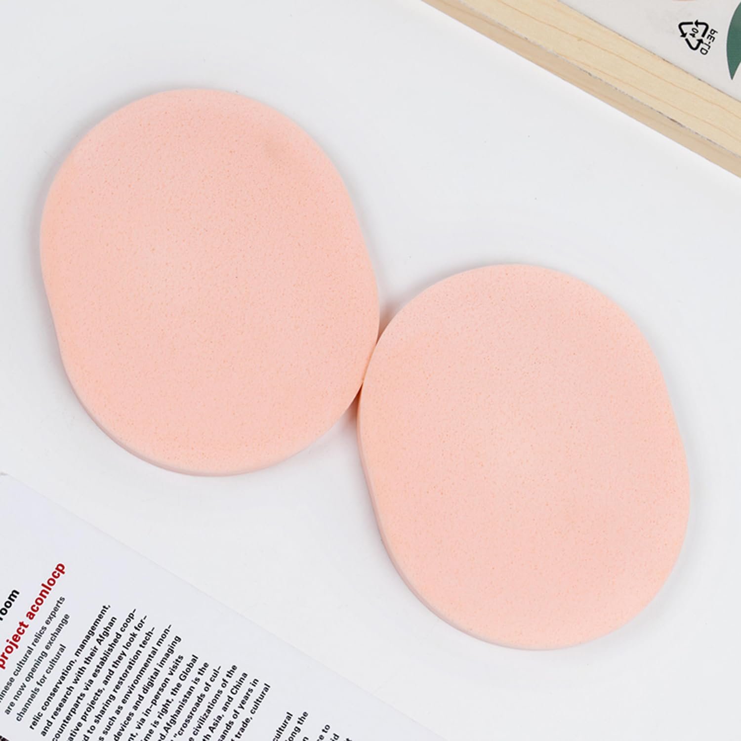 2PC Face Wash Puff, Oil-Absorbing Sponge Cleansing Exfoliating Makeup Removal Orange