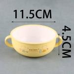 Limitless Double-Handled Children's Bowl Cute Cream Lucky sticker Bowl Home Cartoon Ceramic High Beauty Bowls Dishes Rice Bowls Double Ear Salad Bowls (Blue-2pack)