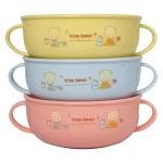 Limitless Double-Handled Children's Bowl Cute Cream Lucky sticker Bowl Home Cartoon Ceramic High Beauty Bowls Dishes Rice Bowls Double Ear Salad Bowls (Blue-2pack)
