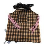 Limitless Pocket Mixed Apron Plaid Halloween Kitchen Aprons with Pockets, Black Raven Dead Branches Lace Adjustable Bib Aprons for Cooking (Brown CHECK 10)