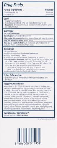 CeraVe 100% Mineral Sunscreen SPF 50 | Face Sunscreen with Zinc Oxide & Titanium Dioxide for Sensitive Skin | 2.5 oz, 1 Pack (Packaging May Vary)