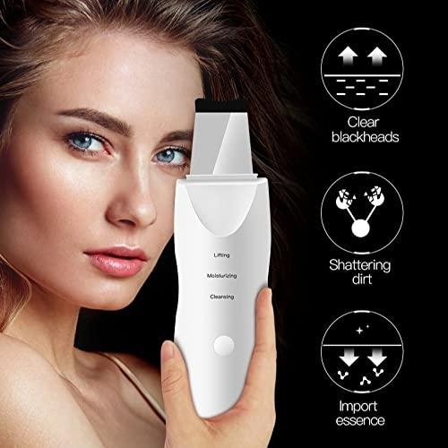 Limitless Skin Care Tool Shovel Face Pore Cleaner Ultrasonic Skin Scrubber Black Dot Acne Remove Facial Lifting Beauty Instrument (White)