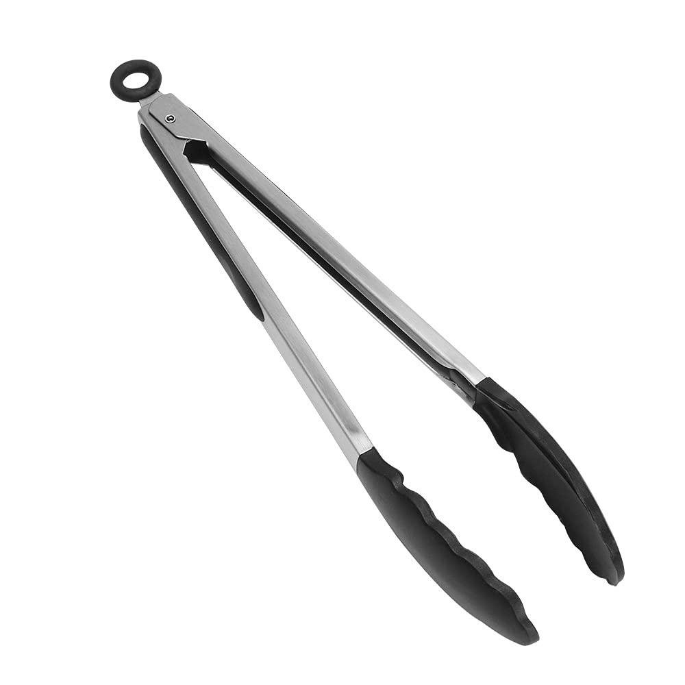 Limitless Kitchen Tongs 12 Inch, Premium Stainless Steel Cooking Tongs with Non-Stick Silicone Tips, Grilling Locking Barbecue Tongs, Heat Resistant BPA-Free Food Tongs Salad Pasta Serving Tongs