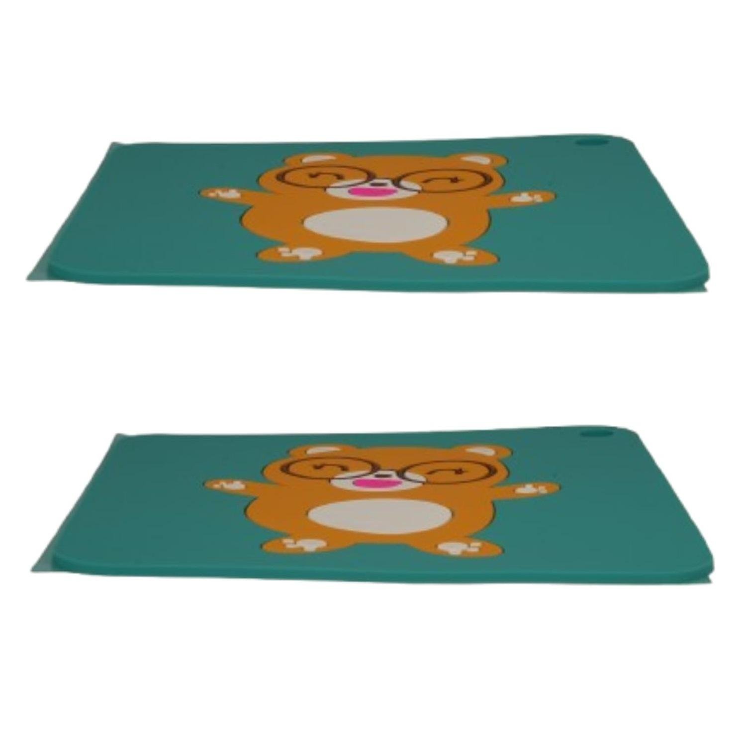 Limitless Animal Silicone Heat Insulation Pad, Kitchen Heat Resistant Mat Silicone Pot Holders for Hot Pot and Pans,Cute Kitchen Accessories (2PC) (DARK GREEN)