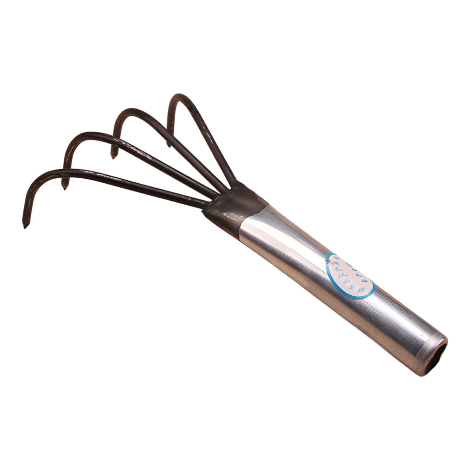 Limitless Peanut claw 4 Tines Rake with Handle Grass Root Pulling Hook Thickened Stainless Steel Hook Rakes for Lawns for Garden Combing Grass, Combing Leaves, Loosening Soil
