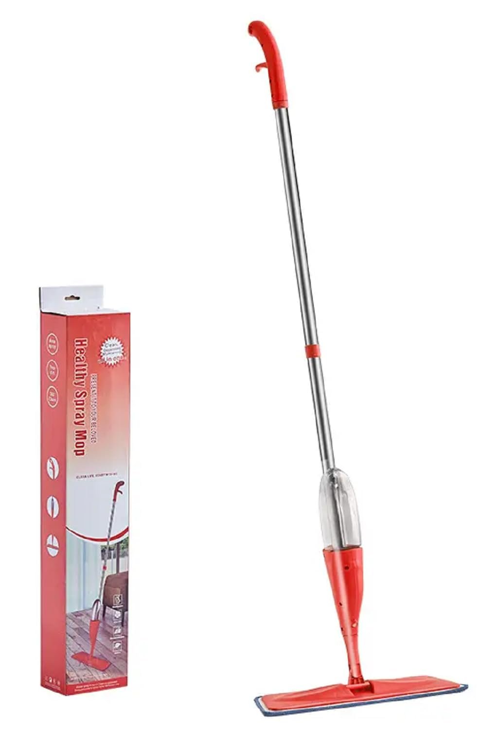 Microfiber Spray Mop, Flat Floor Mop with Refillable 350ML Bottle and Washable