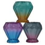 Limitless Vase Small 2 Pieces Glass Vase Dining Table Flower Vase Spring Garden Vase Flower, Centerpiece Great for Gifts, Home, Office, Wedding, Holiday Decor, 15CM (GreyPink, 53666)