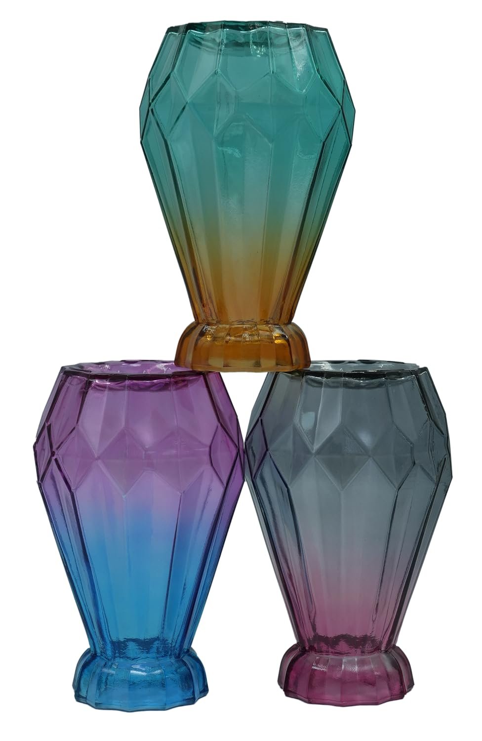 Limitless Vase Small 2 Pieces Glass Vase Dining Table Flower Vase Spring Garden Vase Flower, Centerpiece Great for Gifts, Home, Office, Wedding, Holiday Decor, 15CM (GreyPink, 53666)