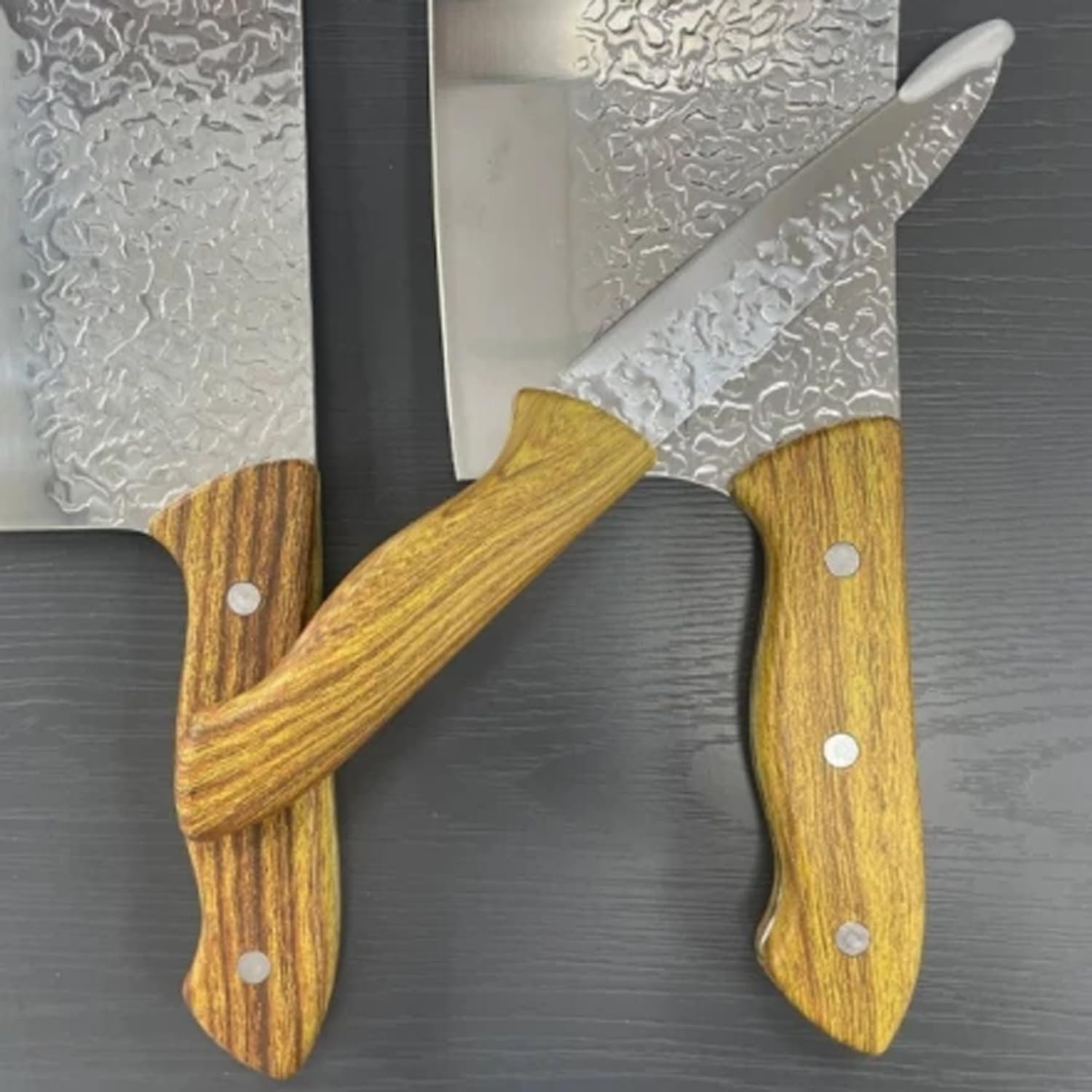 Limitless 4PCS Butcher Knives Set for Kitchen, Wooden Handel Chef's knife, Boning Knife, Stainless Steel Hand Forged Boning Carving Knife Cutting Knife for Kitchen Camping BBQ