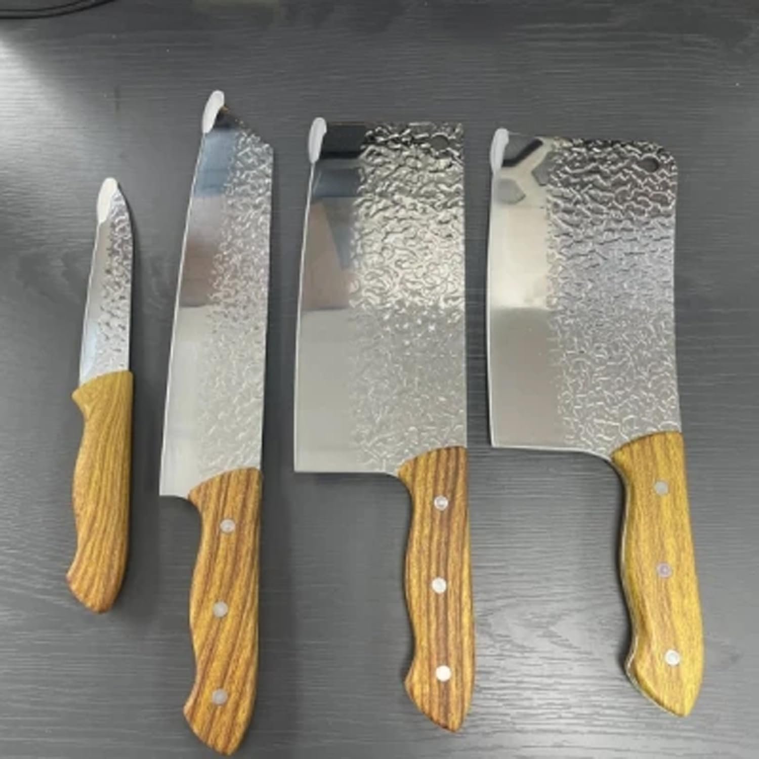 Limitless 4PCS Butcher Knives Set for Kitchen, Wooden Handel Chef's knife, Boning Knife, Stainless Steel Hand Forged Boning Carving Knife Cutting Knife for Kitchen Camping BBQ