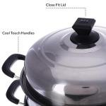 3-Layer Stainless Steel Steamer Pot 30cm,900ml Includes Cooking Pot, Steamer Set for All Cooking Surfaces