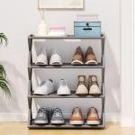Limitless 4 Tier Stainless Steel Shoe Rack Organizer, Space Saving Shoes Organizer With Sturdy Frame Shoe Rack Shelf For Entryway, Closet, Garage, Bedroom, Cloakroom (Dark Grey)