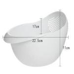 Limitless 2PC Rice Washer Strainer Colander for Cleaning Vegetable, Fruit, Pasta, Steamer Basket, Effortless Rice Washing Colander & Drain Basket with Handles, White & Blue