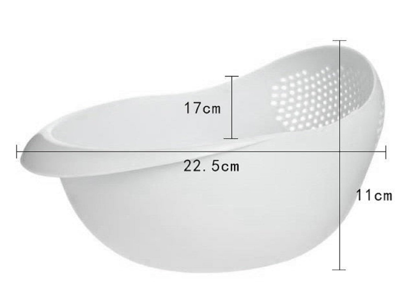 Limitless 2PC Rice Washer Strainer Colander for Cleaning Vegetable, Fruit, Pasta, Steamer Basket, Effortless Rice Washing Colander & Drain Basket with Handles, White & Blue