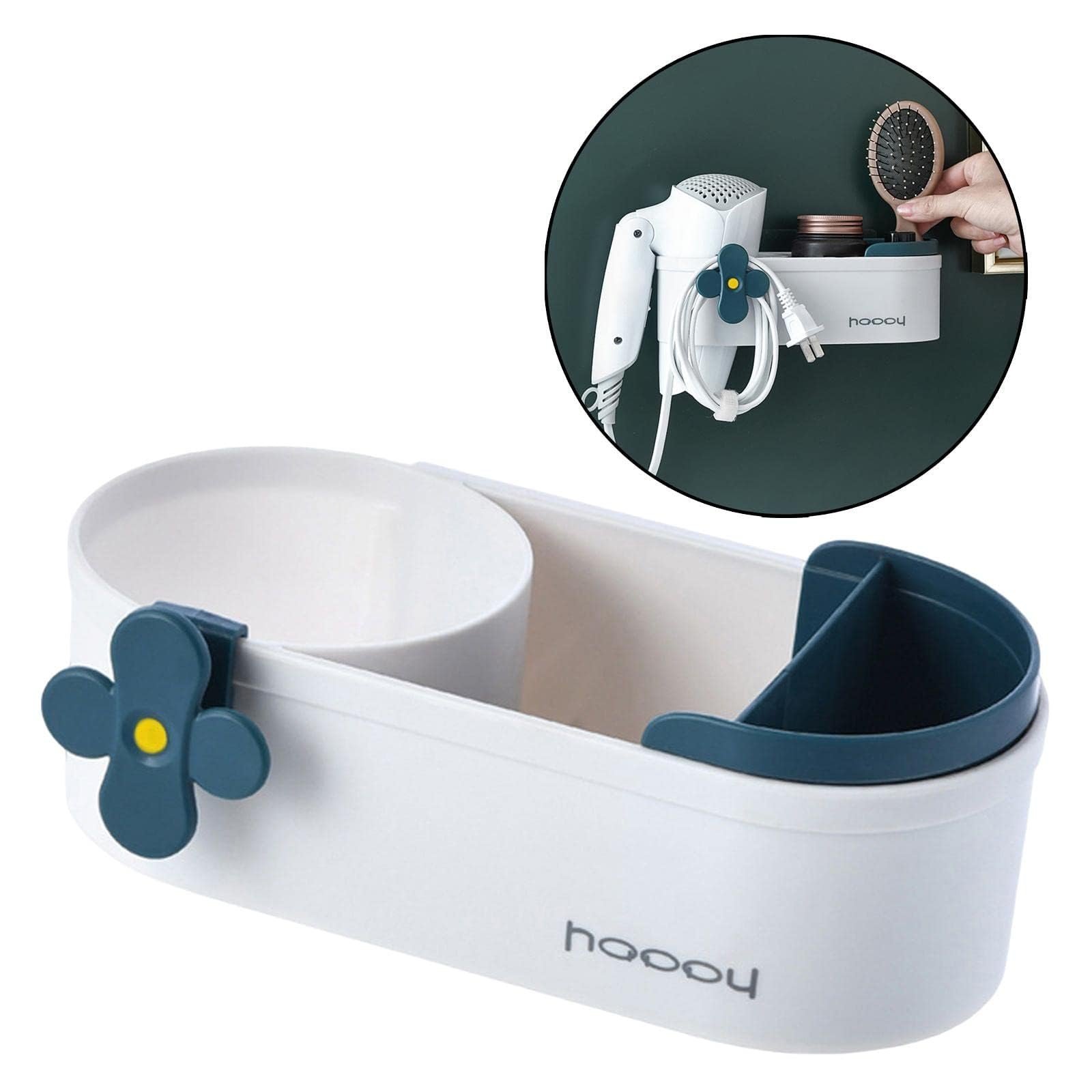 Hair Dryer Holder and Toilet Storage Rack, Bathroom Organizer for Efficient Space