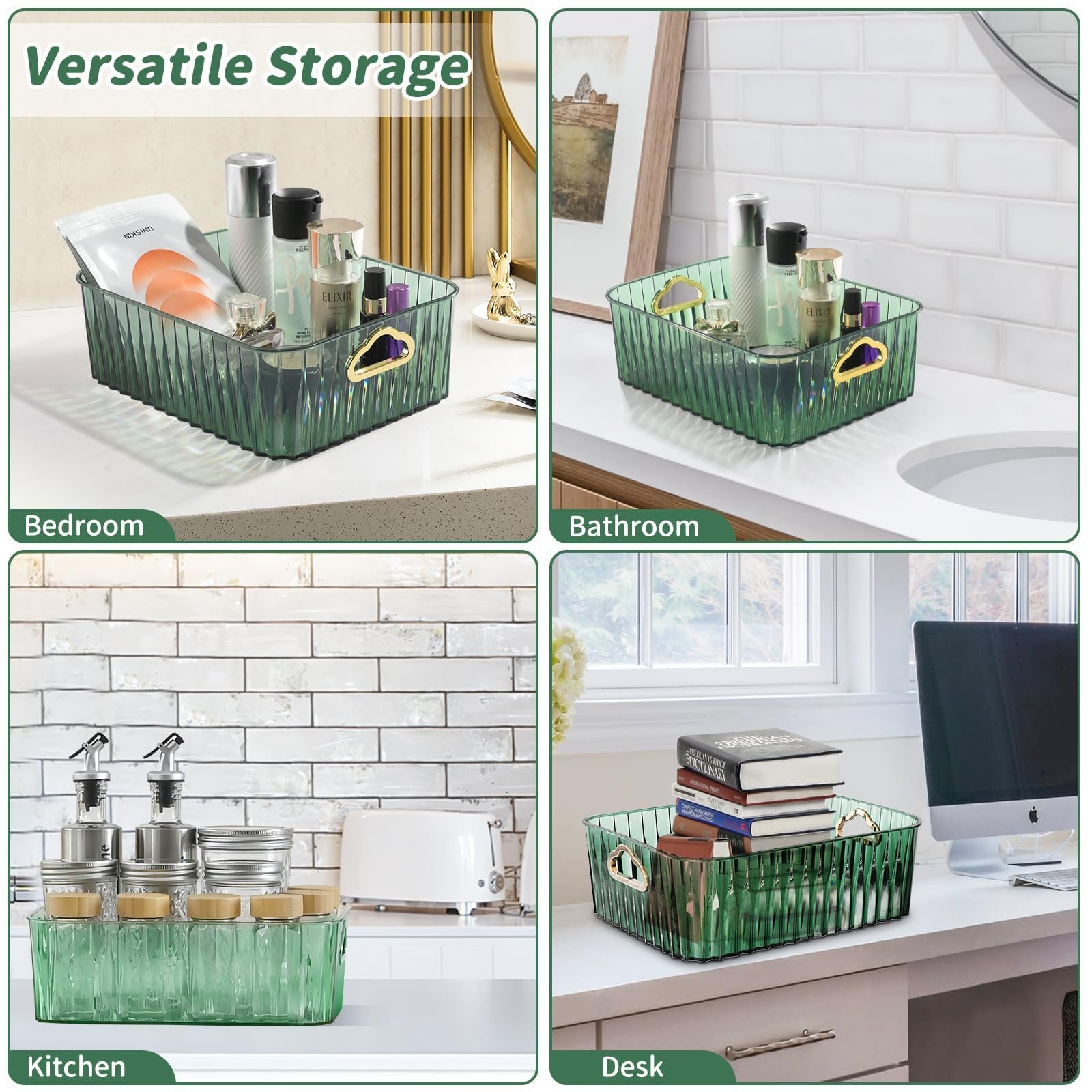 Makeup Organizer with Handles, Spacious Design for Skincare & Perfume, Stylish Touch