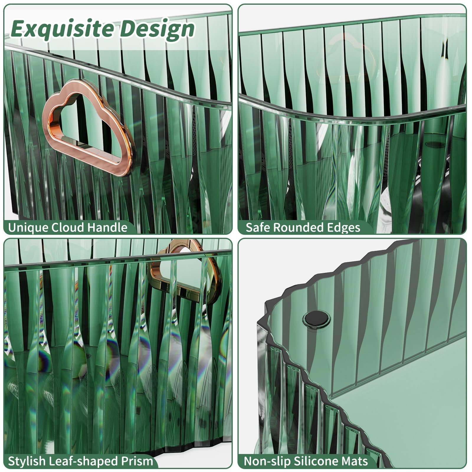 Makeup Organizer with Handles, Spacious Design for Skincare & Perfume, Stylish Touch