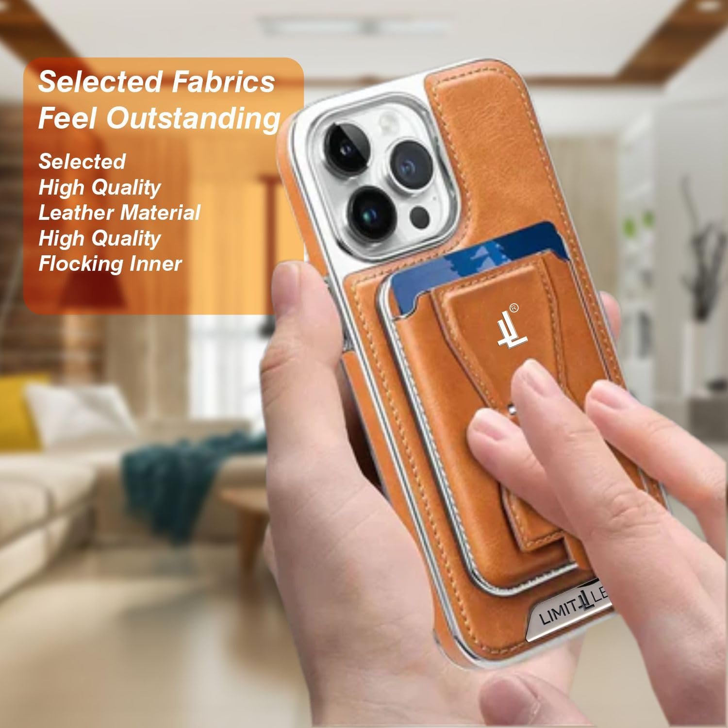 Limitless for iPhone 14 Pro Leather Case, Soft Touch Full-Body Protective Cover, Premium Shockproof Case with Removable Card Holder, Hassle-Free Wireless Charging Compatible (Green, iphone14promax)