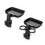 Limitless Car Dinner Plate Tray 360° Rotating, Expandable Multifunctional Car Snack Table without Cup Holder, Black