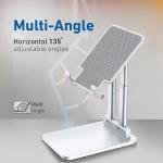 Limitless Tablet Stand Bracket Desktop Phone Holder Double Aluminum Tube Adjustable Folding Anti-Slip Base and Foldable Design for iPad, iPad Pro, Tablet, Smartphones, Pad View