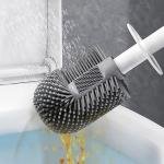 Limitless Long Handle Plastic Toilet Brush Z5Toilet Brush with Holder Upgraded Silicone Bristles Toilet Cleaner Multifunctional Brush Deep Cleaning with Standing Holder&Wall