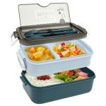 Limitless Lunch Box 1050ml with Sticks, Fork and Spoon,3 Compartments, For Outdoor