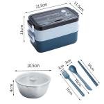 Limitless Lunch Box 1050ml with Sticks, Fork and Spoon,3 Compartments, For Outdoor