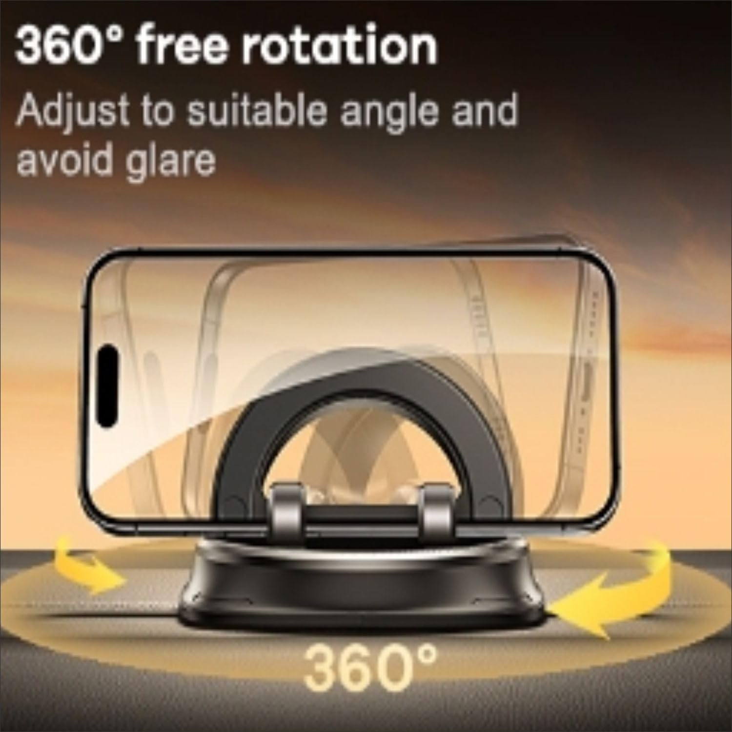 Remax Mena Car Dashboard Phone Holder, 360 Free Rotation, Car Phone Mount Interior Accessories, Spring Clip design, For Automotive