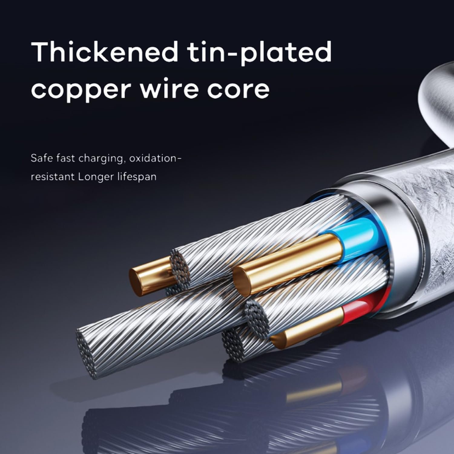 66W Fast Charging Dual-Color Braided Cable, Copper Core, 120cm Length, 480MB/s Rate