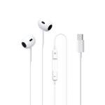 Remax Mena Type C Wired Earphone With Mic Music And Call Headphone, Semi-in-Ear Design, Fits Comfortably and Securely in Ear, Durable and Long-Lasting Material, White