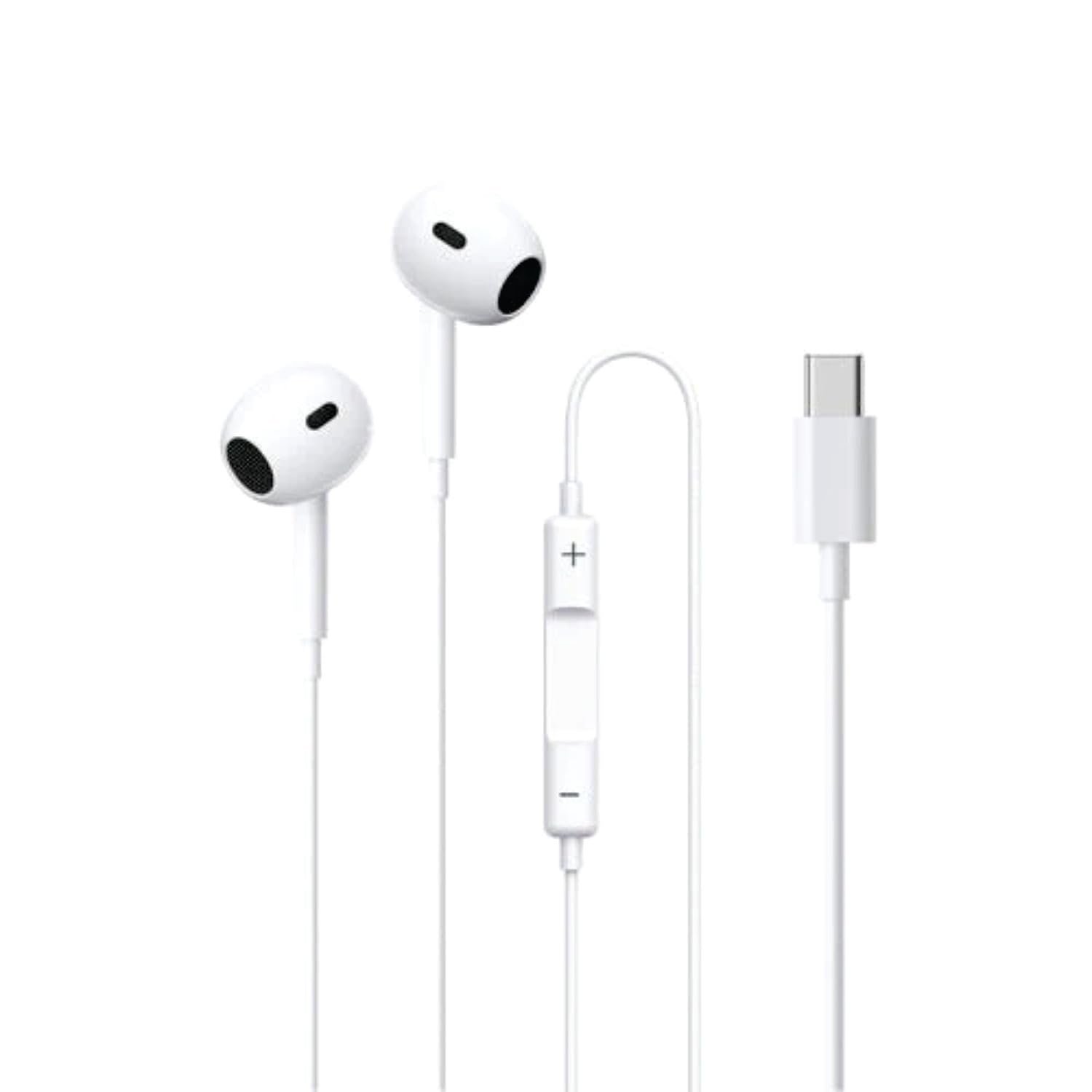 Remax Mena Type C Wired Earphone With Mic Music And Call Headphone, Semi-in-Ear Design, Fits Comfortably and Securely in Ear, Durable and Long-Lasting Material, White