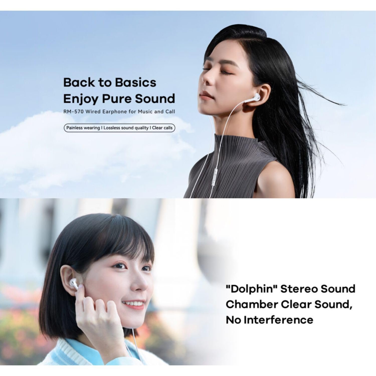 Remax Mena Type C Wired Earphone With Mic Music And Call Headphone, Semi-in-Ear Design, Fits Comfortably and Securely in Ear, Durable and Long-Lasting Material, White