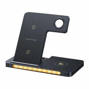 Remax Mena 22W Foldable Wireless Charger (3-in-1) with Light, 15W For Phones, 5W For Earbuds, 2W For Smartwatches, Rotary Design, Night Light 3 Dimming Levels, Tap To Power on/off