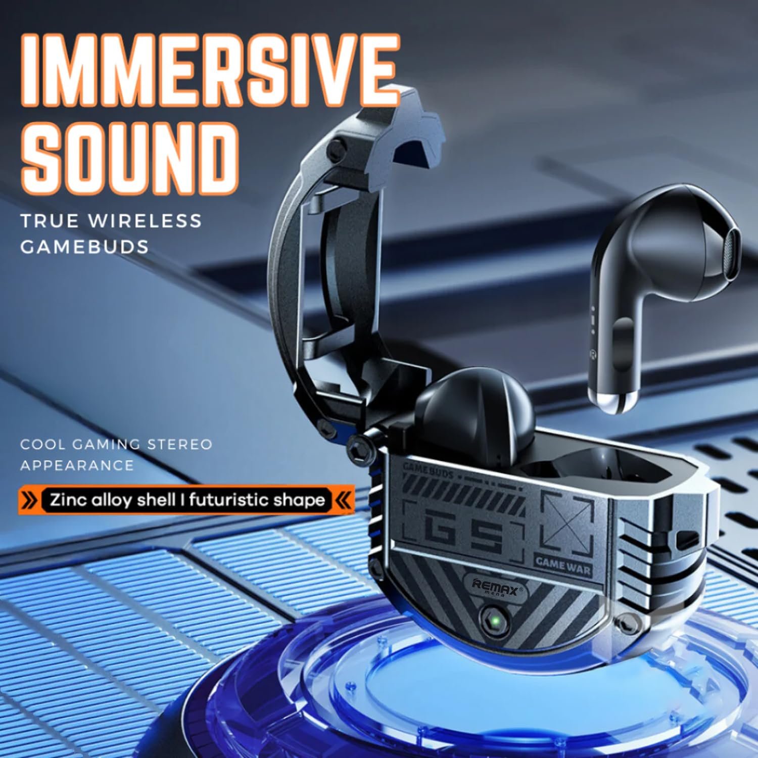 Remax Mena Wireless GameBuds G5 Earbuds Charging interface Type-C, 13MM Dynamic Coil, Speaker Power 2mW, Calling 3.2 hours, Music Play 4 hours, Long Battery Life 300mAh