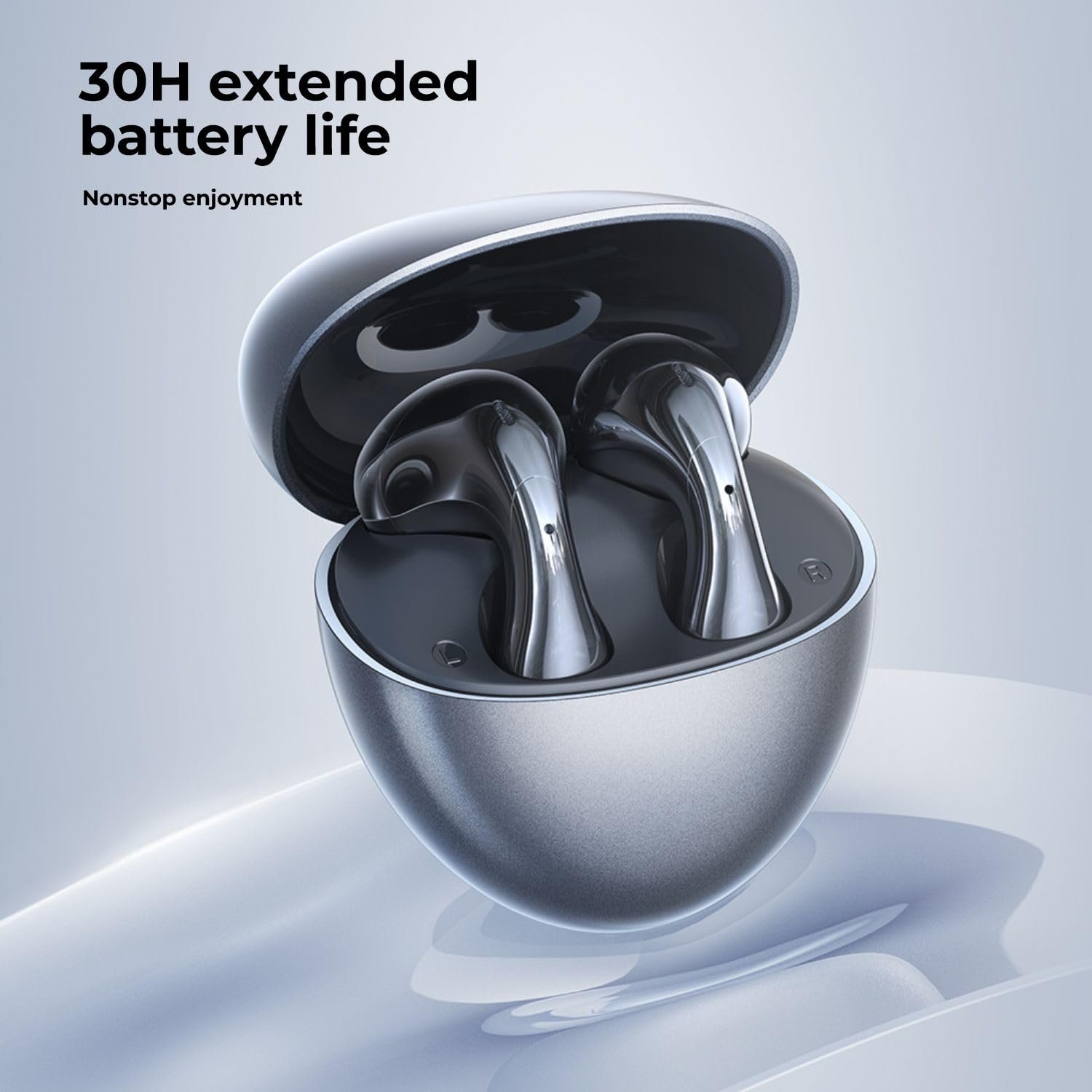 Remax Mena Wireless Earbuds for Music & Call, 5.4 Blutooth, 30H Extended Battery, Dual mic ENC Noise Reduction, Charging Time 3H, Singal Play 5H, Ultra Large Battery 450mAh