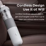 Remax Mena Car Vacuum Cleaner 2 In 1 Portable + Air Duster, USB Type-C Rechargeable, Charging Time 3H, 4000pa Strong Suction, Battery 3000mAh, 130ml Dust bin, 330g